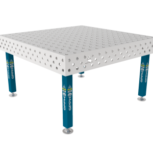 Stół Spawalniczy PLUS INOX 1500 x 1480 mm Siatka - 100x100mm, System - Φ28, Nogi - Na stopach, Blat - Blat PLUS INOX