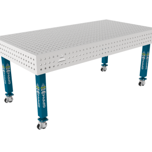 Stół Spawalniczy PLUS INOX 2000 x 1000 mm Siatka - 50x50mm, System - Φ16, Nogi - Na kołach, Blat - Blat PLUS INOX