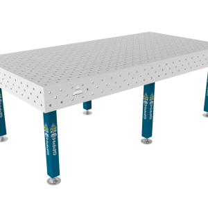 Stół Spawalniczy PLUS INOX 2400 x 1200 mm Siatka - diagonalna, System - Φ16, Nogi - Na stopach, Blat - Blat PLUS INOX