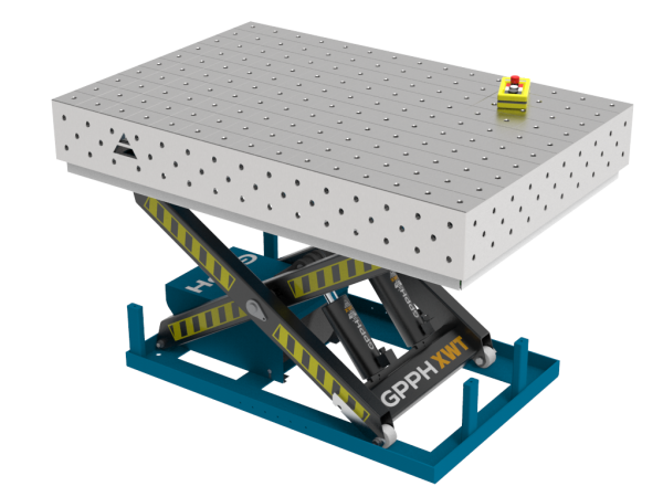 Stół Spawalniczy PRO INOX 1500x1000 mm z hydraulicznym systemem podnoszenia, system 16, siatka 100x100mm