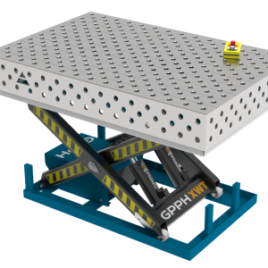 Stół Spawalniczy PRO INOX 1500x1000 mm z hydraulicznym systemem podnoszenia, system 28, siatka diagonalna