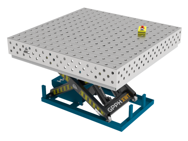 Stół Spawalniczy PRO INOX 1500x1480 mm z hydraulicznym systemem podnoszenia, system 28, siatka 100x100