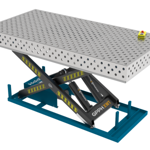 Stół Spawalniczy PRO INOX 2400x1200 mm z hydraulicznym systemem podnoszenia, system 16, siatka diagonalna