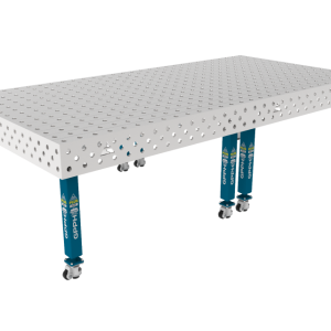 Stół Spawalniczy PLUS INOX 3000 x 1480 mm Siatka - 100x100mm, System - Φ28, Nogi - Na kołach, Blat - Blat PLUS INOX
