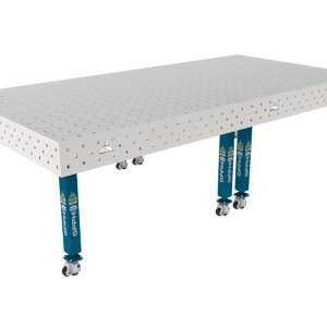 Stół Spawalniczy PLUS INOX 3000 x 1480 mm Siatka - 100x100mm, System - Φ16, Nogi - Na kołach, Blat - Blat PLUS INOX