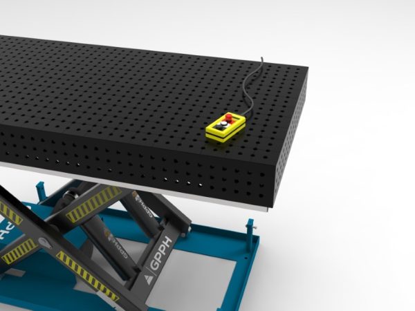 Table remote control with hydraulic lifting system