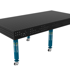 Stół Spawalniczy PLUS Siatka - 50x50mm, System - Φ16, Rozmiar - 2400x1200mm, Nogi - Na kołach