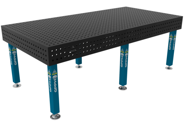 Stół Spawalniczy PLUS Siatka - 50x50mm, System - Φ16, Rozmiar - 2400x1200mm, Nogi - Na stopach
