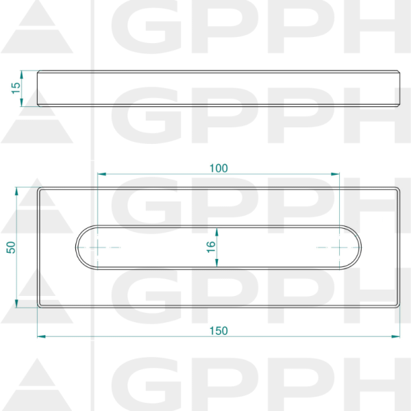 Stoper 150, System - Φ16, Seria - PRO rysunek techniczny