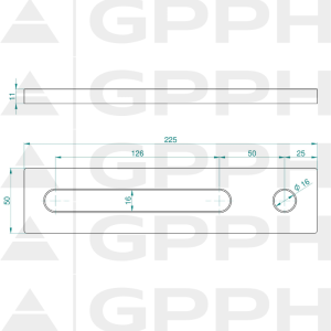 Stop 225, System - Φ16, Series - PLUS technical drawing