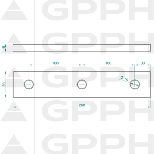 Stoper 260, System - Φ16, Seria - PRO rysunek techniczny