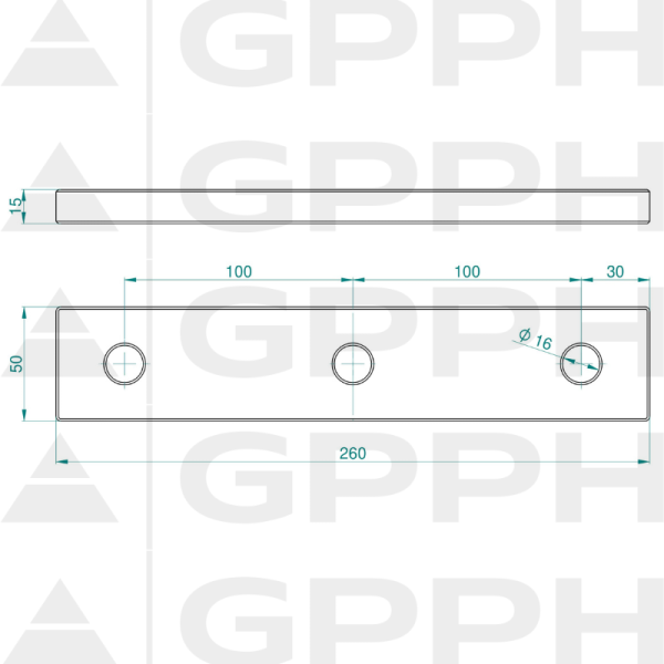 Stoper 260, System - Φ16, Seria - PRO rysunek techniczny