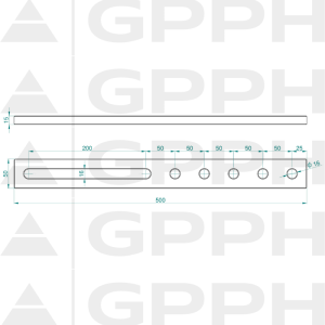 Stoper 500, System - Φ16, Seria - PRO rysunek techniczny