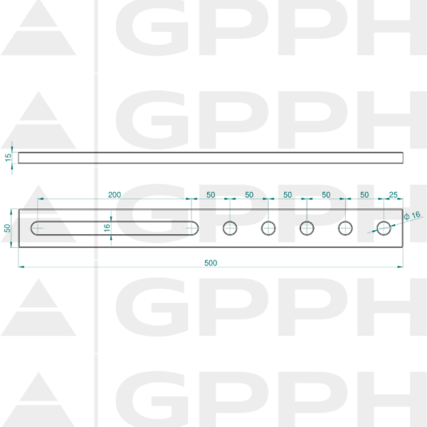 Stoper 500, System - Φ16, Seria - PRO rysunek techniczny