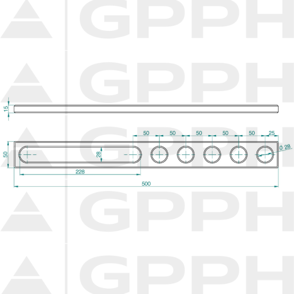 Stoper 500, System - Φ28, Seria - PRO rysunek techniczny
