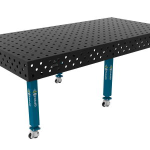 Stół Spawalniczy PLUS Siatka - 100x100mm, System - Φ28, Rozmiar - 2400x1200mm, Nogi - Na kołach