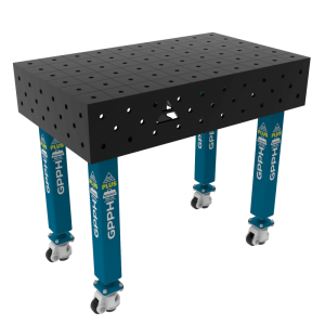 Stół Spawalniczy PLUS Rozmiar - 1000x600mm, Siatka - 100x100mm, System - Φ16, Nogi - Na kołach