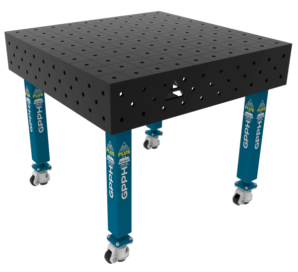 Stół Spawalniczy PLUS Rozmiar - 1000x1000mm, Siatka - 100x100mm, System - Φ16, Nogi - Na kołach
