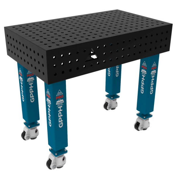 PRO Welding Table Size - 1000x600mm, Grid - 50x50mm, System -  Φ16, Legs - On wheels