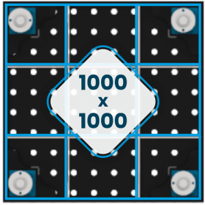 Ożebrowanie stołu 1000 x 1000 mm