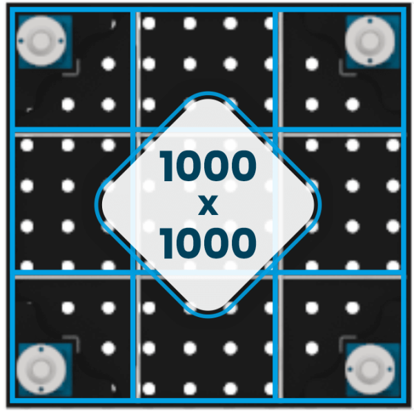 Ożebrowanie stołu 1000 x 1000 mm