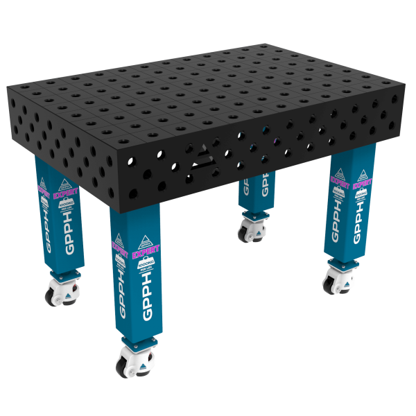 Stół Spawalniczy EXPERT Rozmiar - 1200x800mm, Siatka - 100x100mm, System - Φ28, Nogi - Na kołach