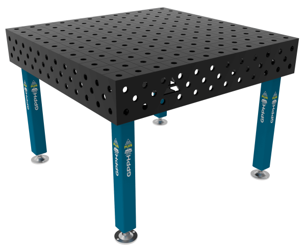 Stół Spawalniczy PLUS Siatka - 100x100mm, System - Φ28, Rozmiar - 1200x1200mm, Nogi - Na stopach