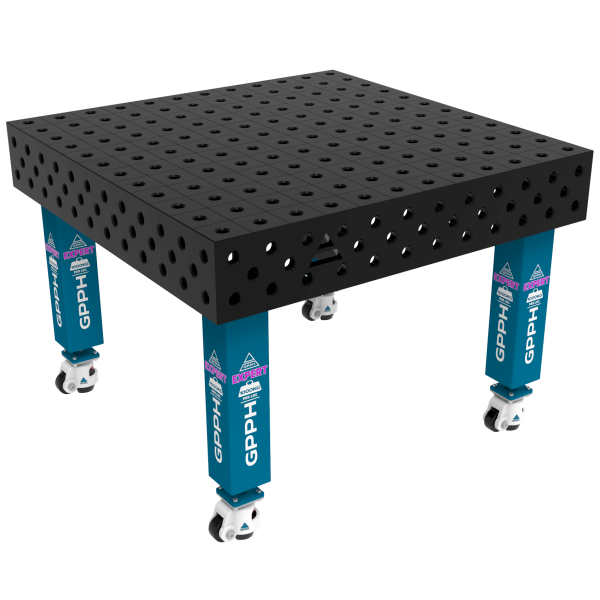 Stół Spawalniczy EXPERT Rozmiar - 1200x1200mm, Siatka - 100x100mm, System - Φ28, Nogi - Na kołach