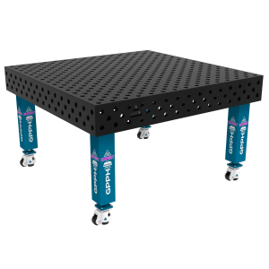 Stół Spawalniczy EXPERT Rozmiar - 1500x1480mm, Siatka - diagonalna, System - Φ28, Nogi - Na kołach