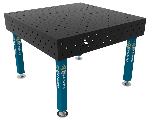 Stół Spawalniczy PLUS Siatka - 100x100mm, System - Φ16, Rozmiar - 1200x1200mm, Nogi - Na stopach