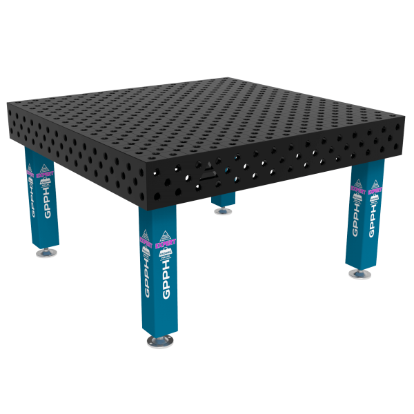 Stół Spawalniczy EXPERT Rozmiar - 1500x1480mm, Siatka - diagonalna, System - Φ28, Nogi - Na stopach