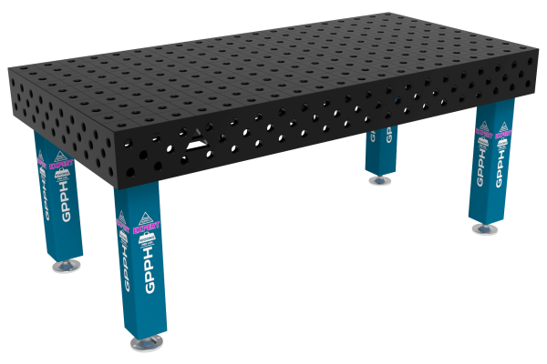 Stół Spawalniczy EXPERT Rozmiar - 2000x1000mm, Siatka - 100x100mm, System - Φ28, Nogi - Na stopach