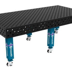 Stół Spawalniczy EXPERT Rozmiar - 2400x1200mm, Siatka - diagonalna, System - Φ28, Nogi - Na kołach