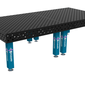 Stół Spawalniczy EXPERT Rozmiar - 3000x1480mm, Siatka - diagonalna, System - Φ28, Nogi - Na stopach