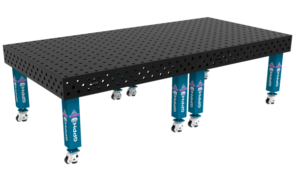 Stół Spawalniczy EXPERT Rozmiar - 3000x1480mm, Siatka - 100x100mm, System - Φ28, Nogi - Na kołach