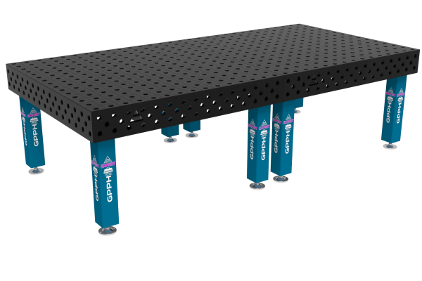 Stół Spawalniczy EXPERT Rozmiar - 3000x1480mm, Siatka - 100x100mm, System - Φ28, Nogi - Na stopach