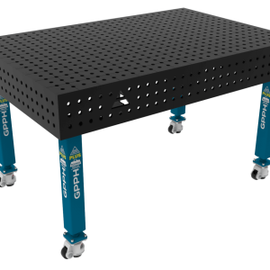 Stół Spawalniczy PLUS Siatka - 50x50mm, System - Φ16, Rozmiar - 1500x1000mm, Nogi - Na kołach