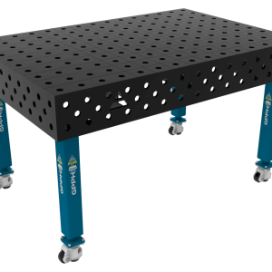 Stół Spawalniczy PLUS Siatka - 100x100mm, System - Φ28, Rozmiar - 1500x1000mm, Nogi - Na kołach
