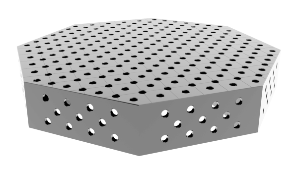 Stół spawalniczy ośmiokątny OCT INOX 1200x1200mm fi28 siatka diagonalna