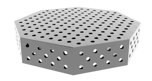 Stół spawalniczy ośmiokątny OCT INOX 1000x1000mm fi28 siatka diagonalna