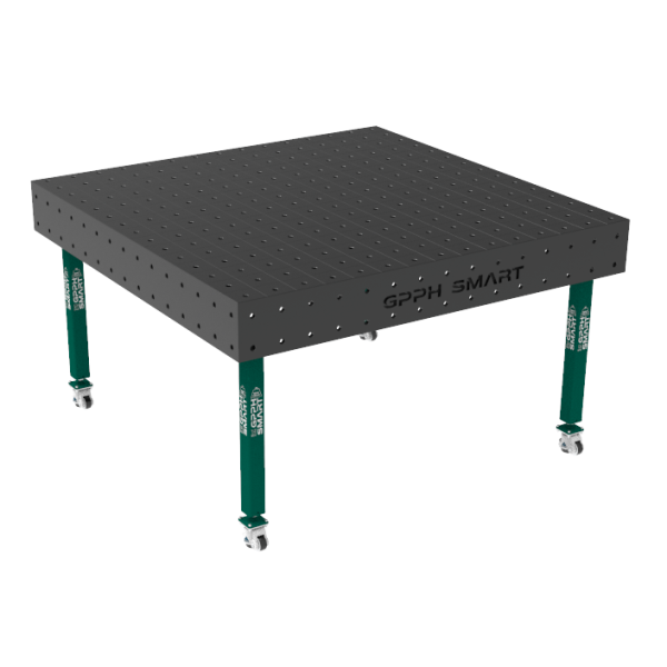 Stół spawalniczy SMART Siatka - 100x100mm, System - Φ16, Rozmiar - 1500x1480mm, Nogi - Na kołach, Blat - 15mm