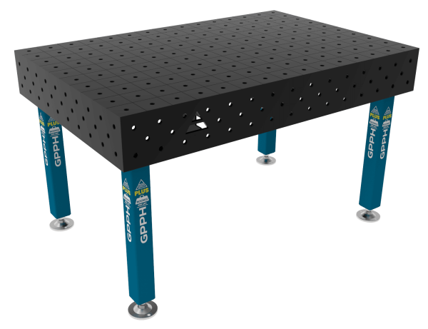 Stół Spawalniczy PLUS Siatka - 100x100mm, System - Φ16, Rozmiar - 1500x1000mm, Nogi - Na stopach