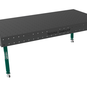 Stół spawalniczy SMART Siatka - 100x100mm, System - Φ16, Rozmiar - 2400x1200mm, Nogi - Na kołach, Blat - 15mm