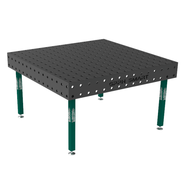 Stół spawalniczy SMART Siatka - 100x100mm, System - Φ28, Rozmiar - 1500x1480mm, Nogi - Na stopach, Blat - 12mm