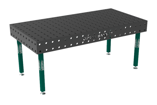 Stół spawalniczy SMART Siatka - 100x100mm, System - Φ28, Rozmiar - 2000x1000mm, Nogi - Na stopach, Blat - 12mm