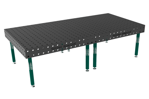 Stół spawalniczy SMART Siatka - 100x100mm, System - Φ28, Rozmiar - 3000x1480mm, Nogi - Na stopach, Blat - 15mm