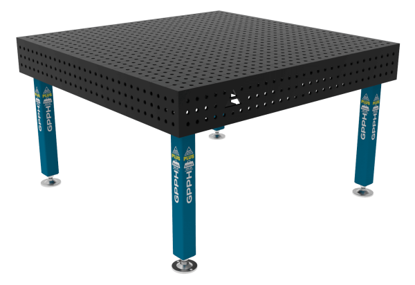 Stół Spawalniczy PLUS Siatka - 50x50mm, System - Φ16, Rozmiar - 1500x1480mm, Nogi - Na stopach