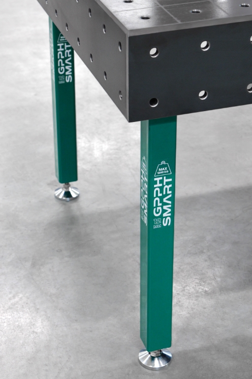 Stół spawalniczy SMART Siatka - 100x100mm, System - Φ16, Rozmiar - 2000x1000mm, Blat - 12mm