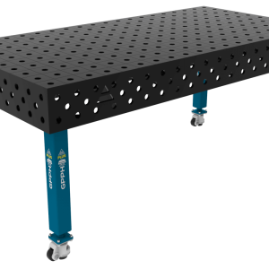 Stół Spawalniczy PLUS Siatka - 100x100mm, System - Φ28, Rozmiar - 2000x1000mm, Nogi - Na kołach