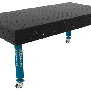 Stół Spawalniczy PLUS Siatka - 100x100mm, System - Φ16, Rozmiar - 2000x1000mm, Nogi - Na kołach